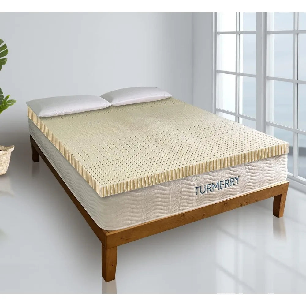 Real Extra Firm Organic Latex Mattress Topper Queen Size 3 Inch