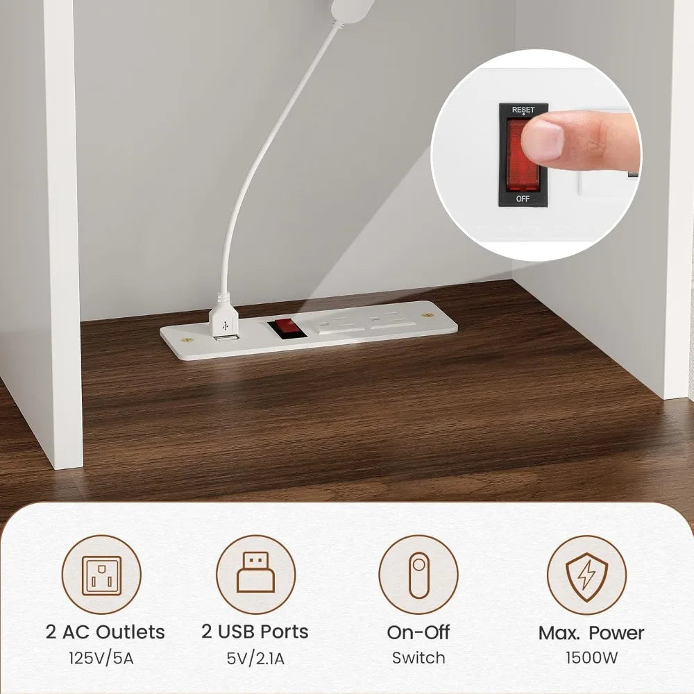 Buffet Cabinet Storage Charging Station Farmhouse Sideboard 72"