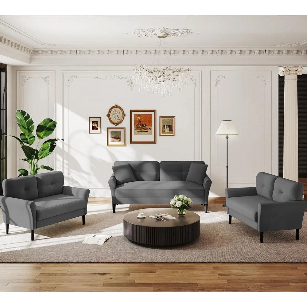 Ljustra Small Velvet Loveseat Sofa 48 Inch Comfy Couch for Bedroom