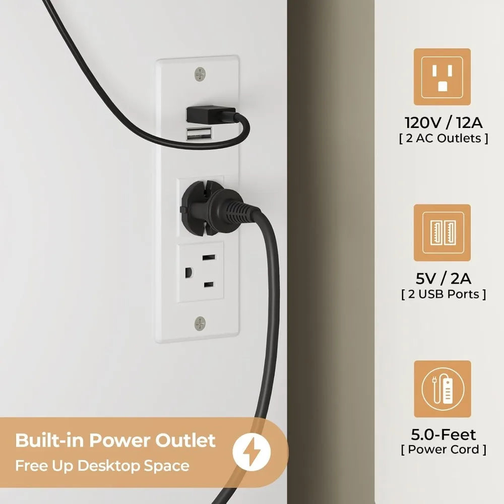 42.8 Inch Modern Vanity with Mirror Lights Jewelry Box 6 Drawers