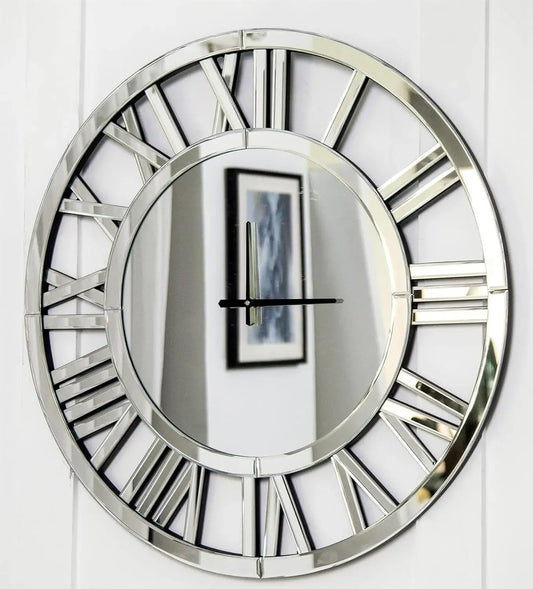 24 Inch Large Wall Clock Decorative Acrylic Mirror Modern Living Room Decor