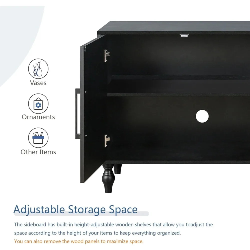 Sideboard Buffet Cabinet Accent Storage Console Table with 4 Doors