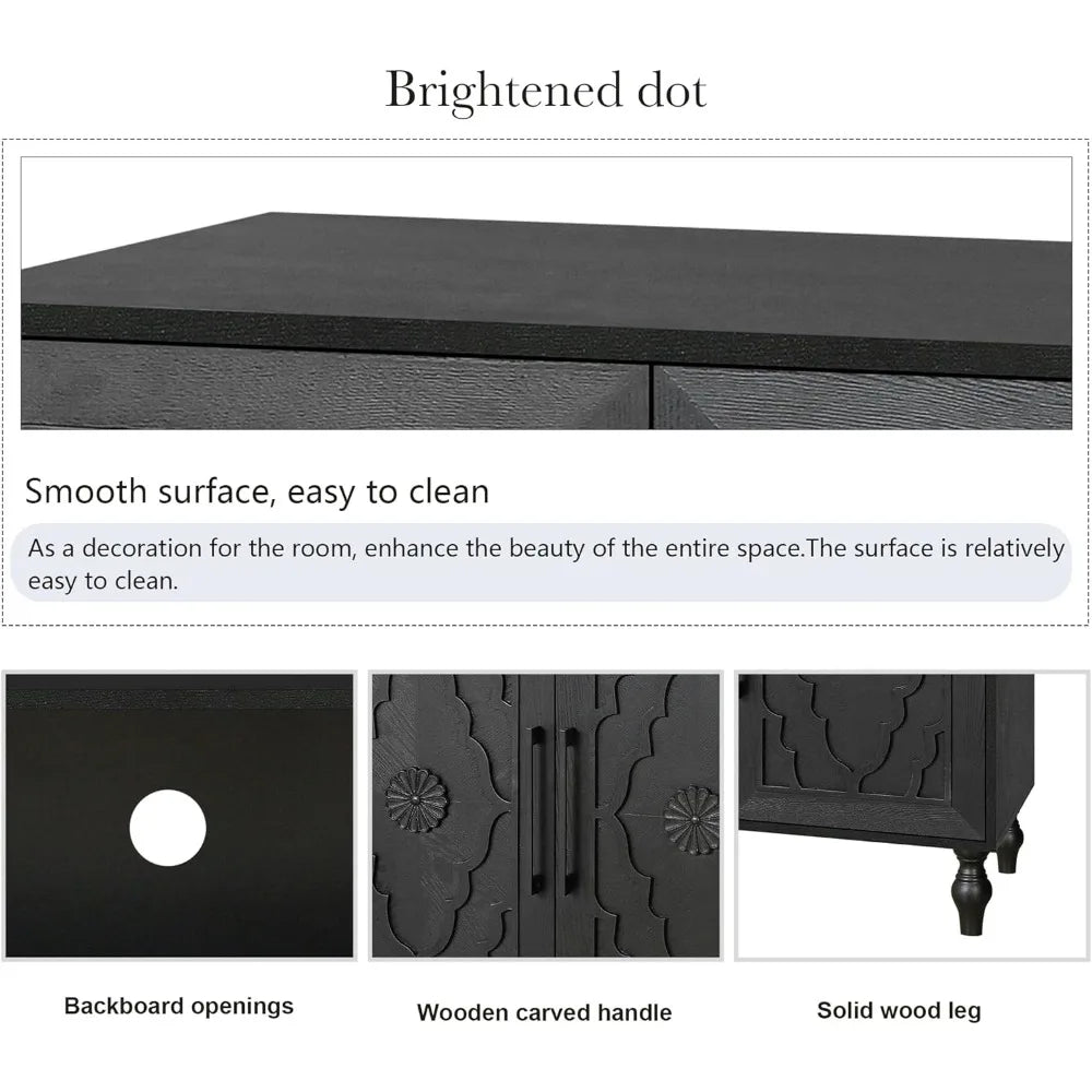 Sideboard Buffet Cabinet Accent Storage Console Table with 4 Doors