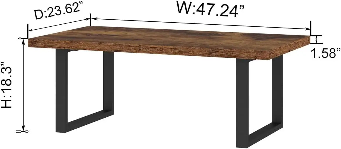 Rustic Living Room Coffee Table Industrial Minimalist Wooden Center Table