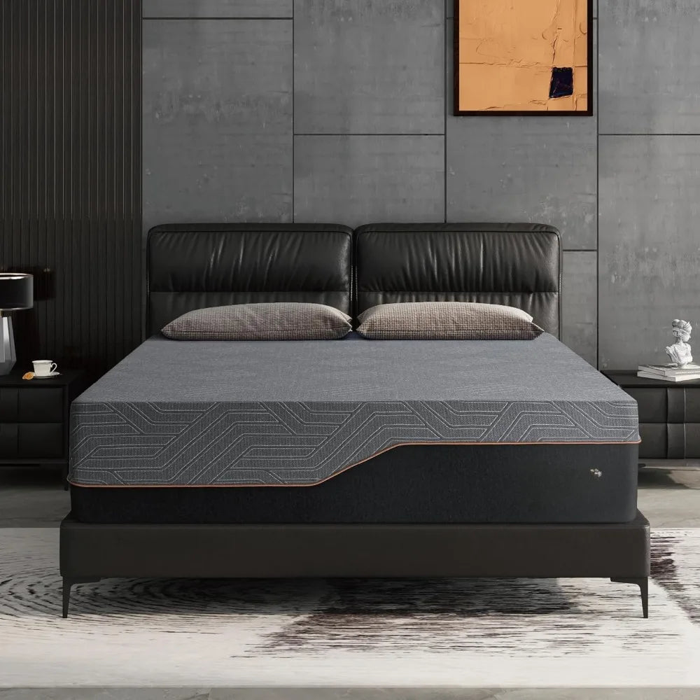 Ljustra 14 Inch Memory Foam Mattress Jacquard Fabric Cover USA Made