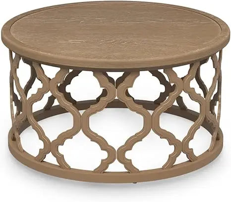 Farmhouse Round Coffee Table Vintage Storage French Country Style