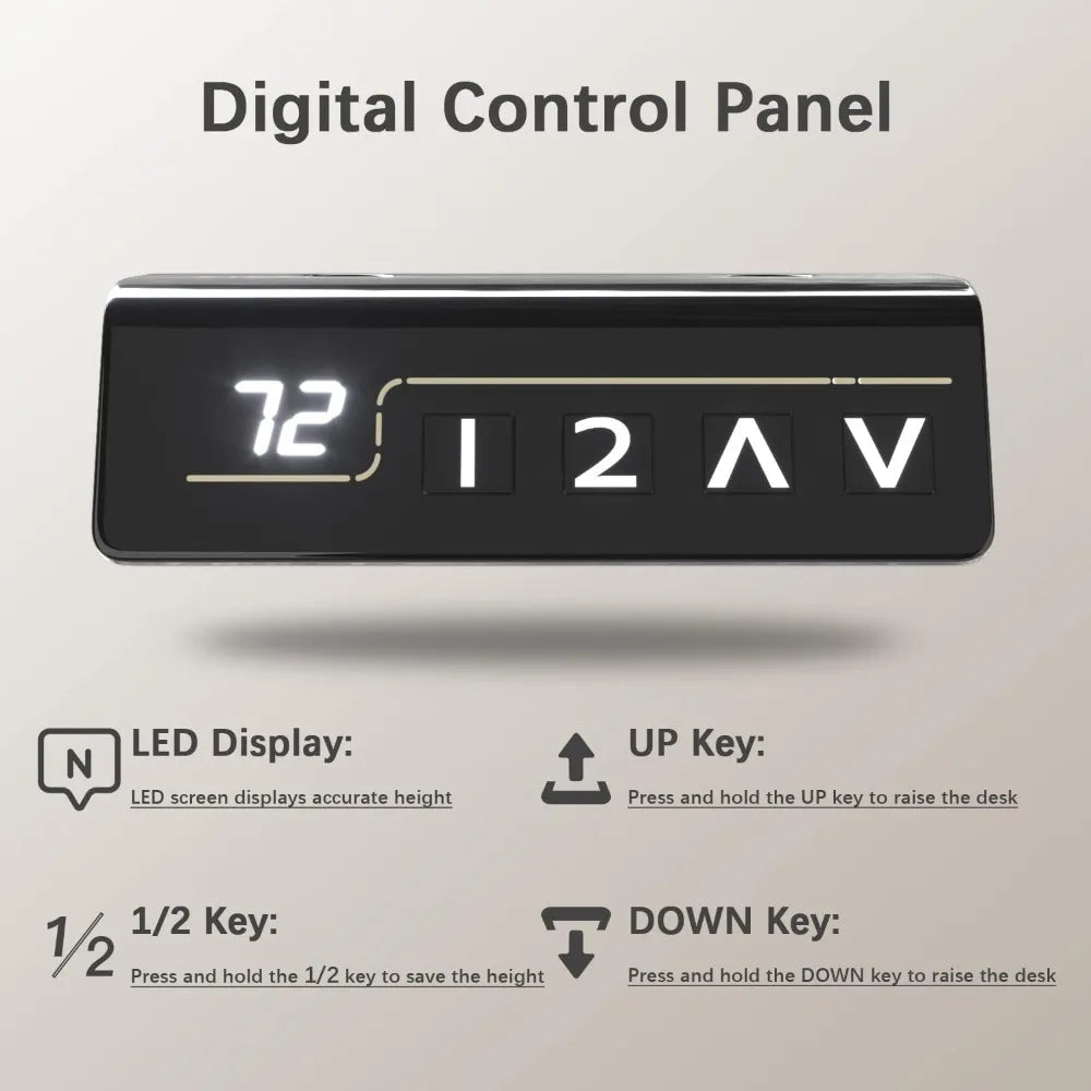 Electric Height Adjustable Desk 55x24 Inches Sit Stand Memory Preset