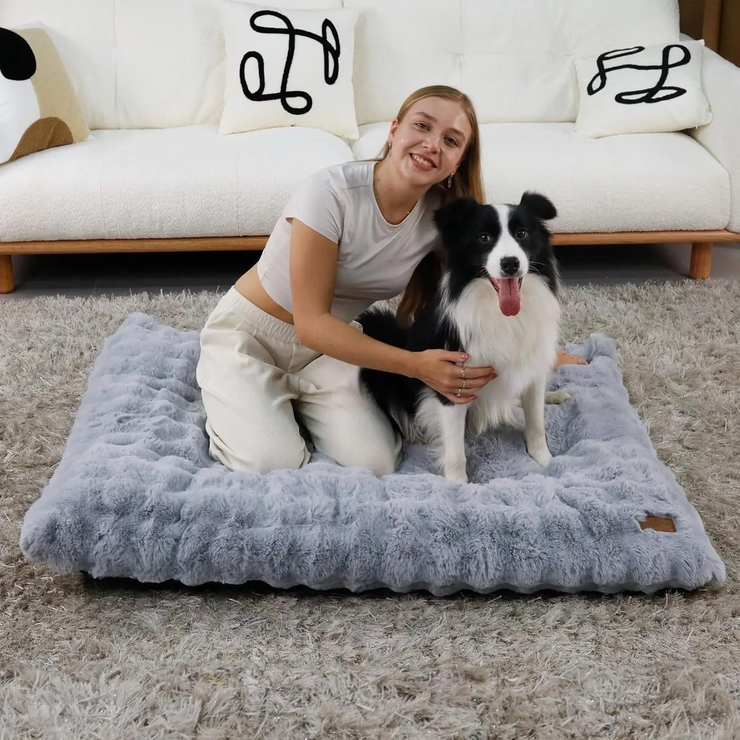 Ultra Plush Dog Bed Soft Pet Cushion Washable Mattress for Large Dogs