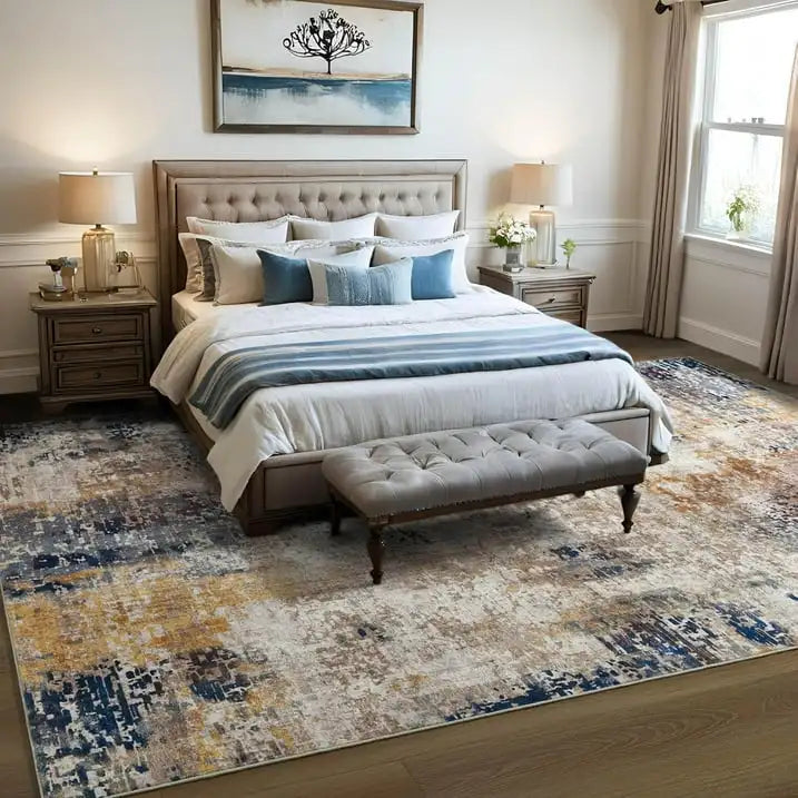 Modern Abstract Fluffy Area Rug for Living Room Bedroom Home Decor