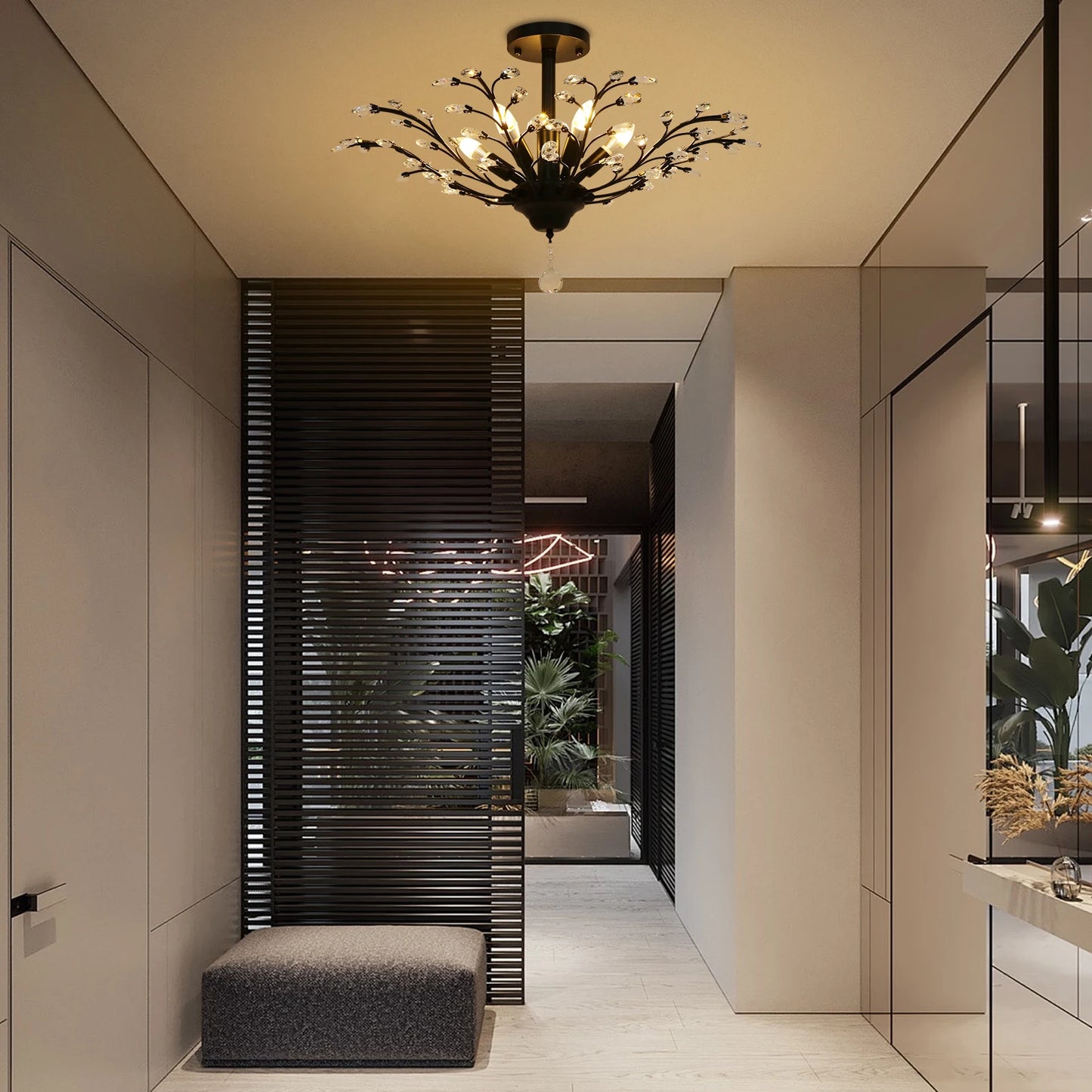 Vintage Crystal Chandelier Pendant Light for Living Rooms Entrances