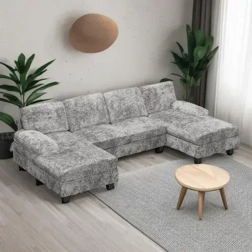 Ljustra Convertible Sectional Sofa Couch U-Shaped Modern Sleeper
