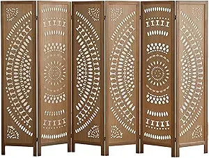 Carved 3 Panel Room Divider Folding Privacy Screen Home Decor Partition