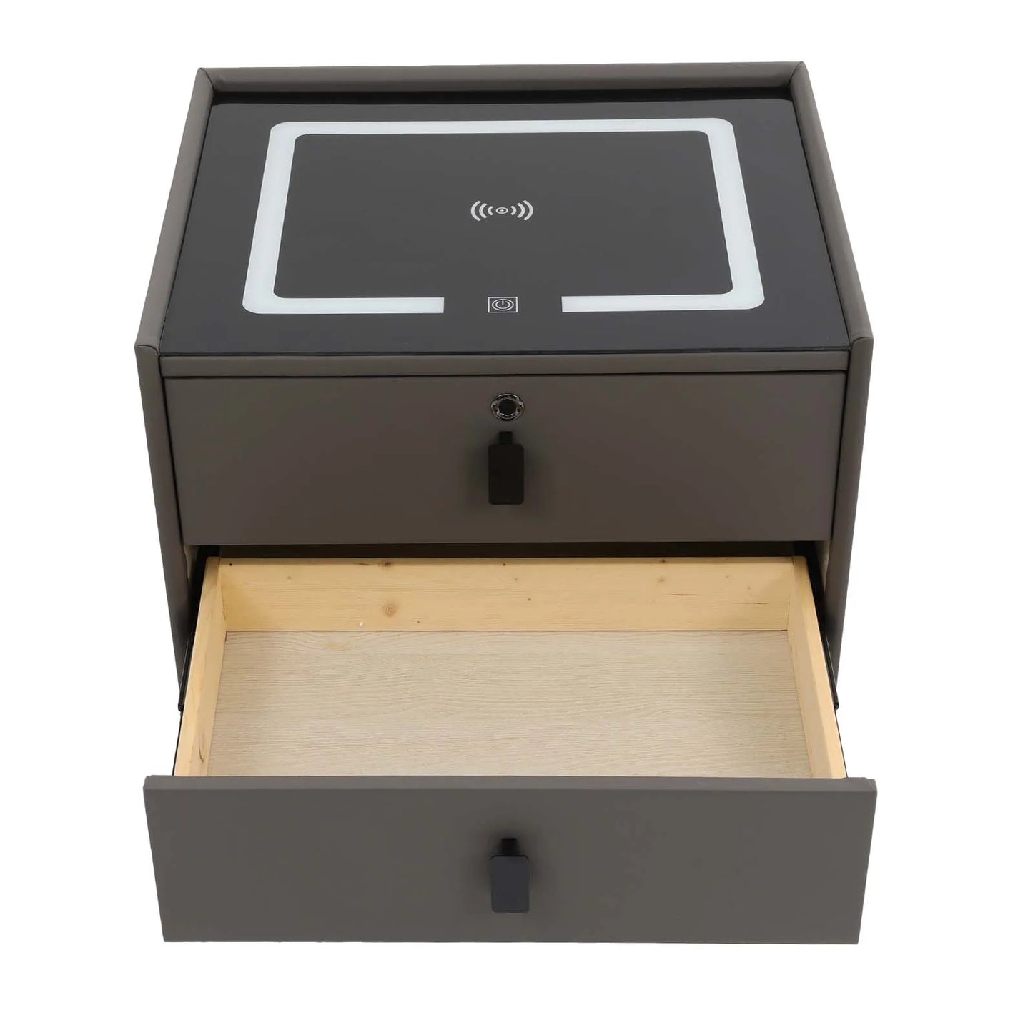 Smart Bedside Table with Bluetooth Speaker USB Wireless Charging and Light