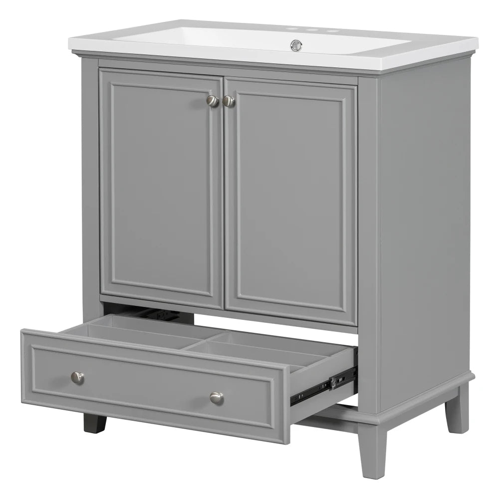 30 Bathroom Vanity Sink Combo Solid Wood MDF Cabinet Storage Modern