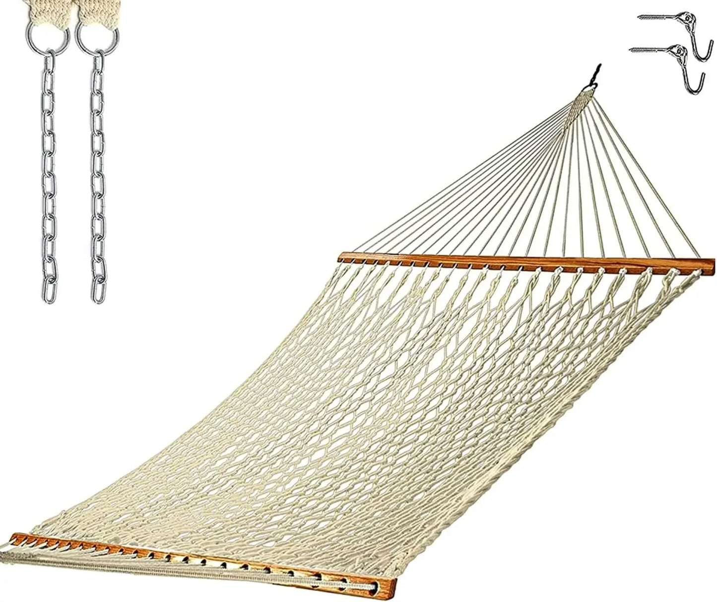 Ljustra Castaway Living 13ft Double Hand Woven Cotton Rope Hammock