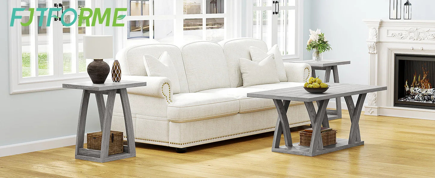 Modern End Tables Living Room Set of 2 Stylish Side Tables for Home