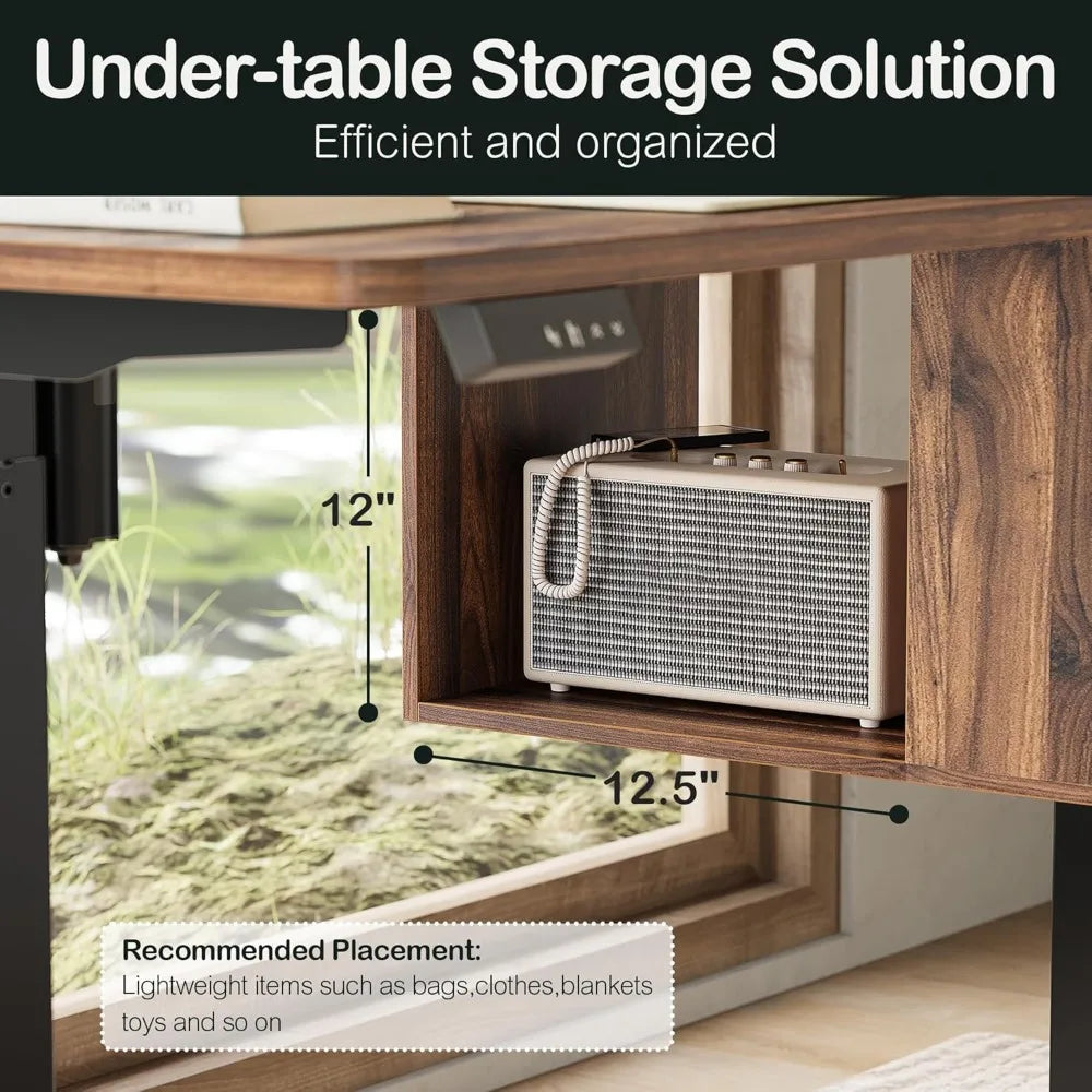 Electric Standing Desk with 4 Drawers Height Adjustable Home Office