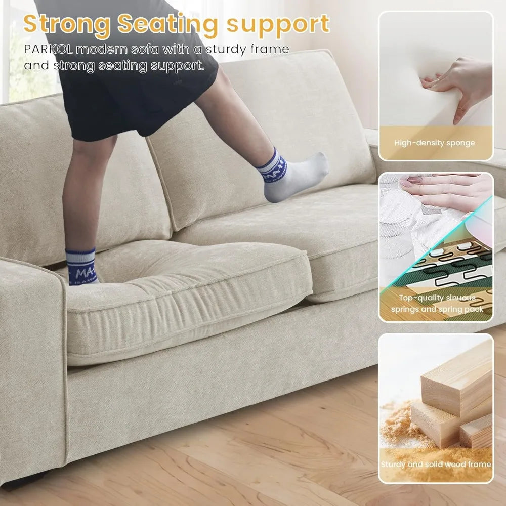 Ljustra 88" Modern Loveseat Sofa 3 Seater Couch Washable Cushion Covers