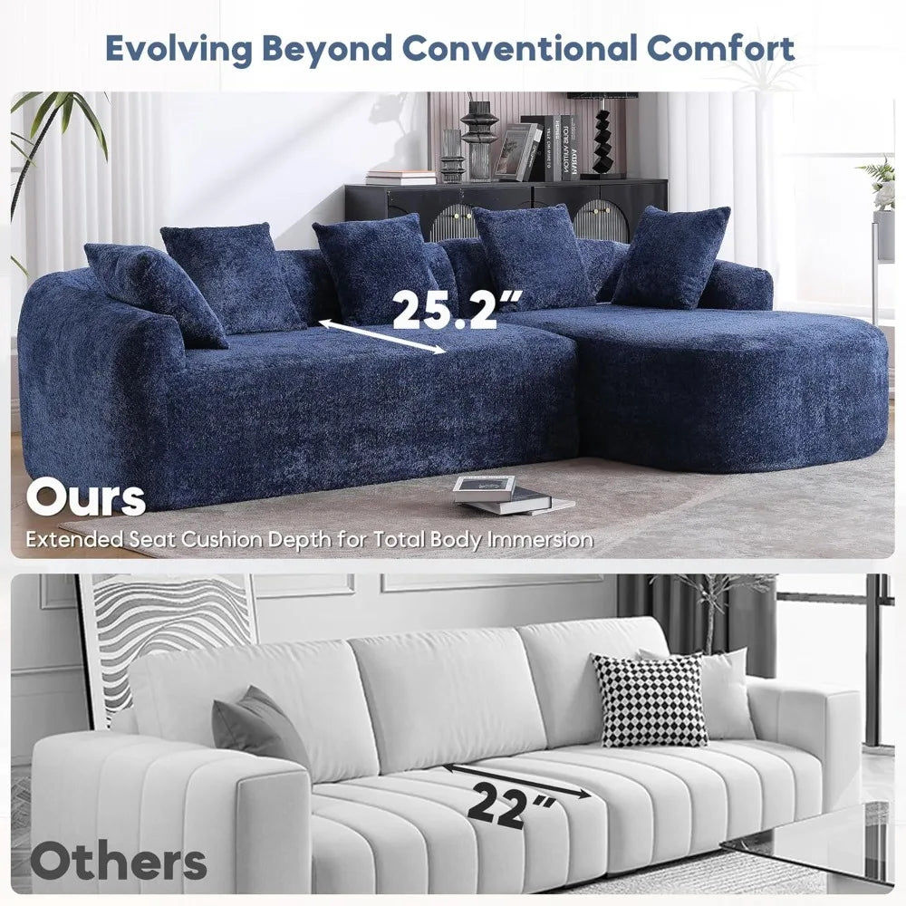 L Shape Modular Sofa Couch Deep Seat Cloud Couch No Assembly Required