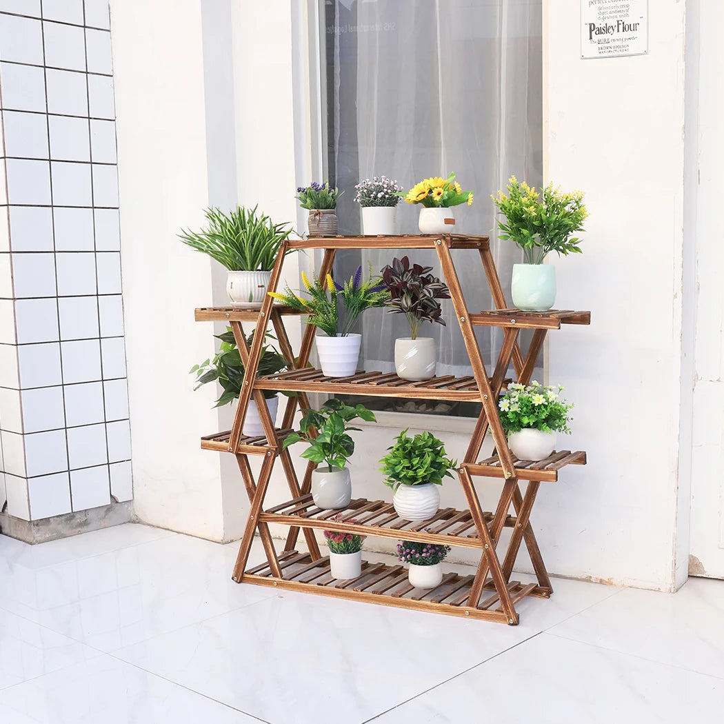 Extra Large Multi Tier Wood Flower Rack Plant Stand Indoor Outdoor