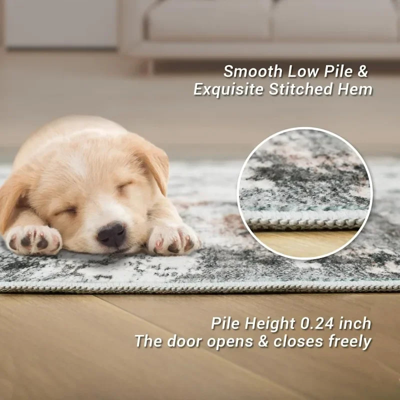 8x10 Modern Abstract Washable Area Rug Stain Resistant Non-Shedding