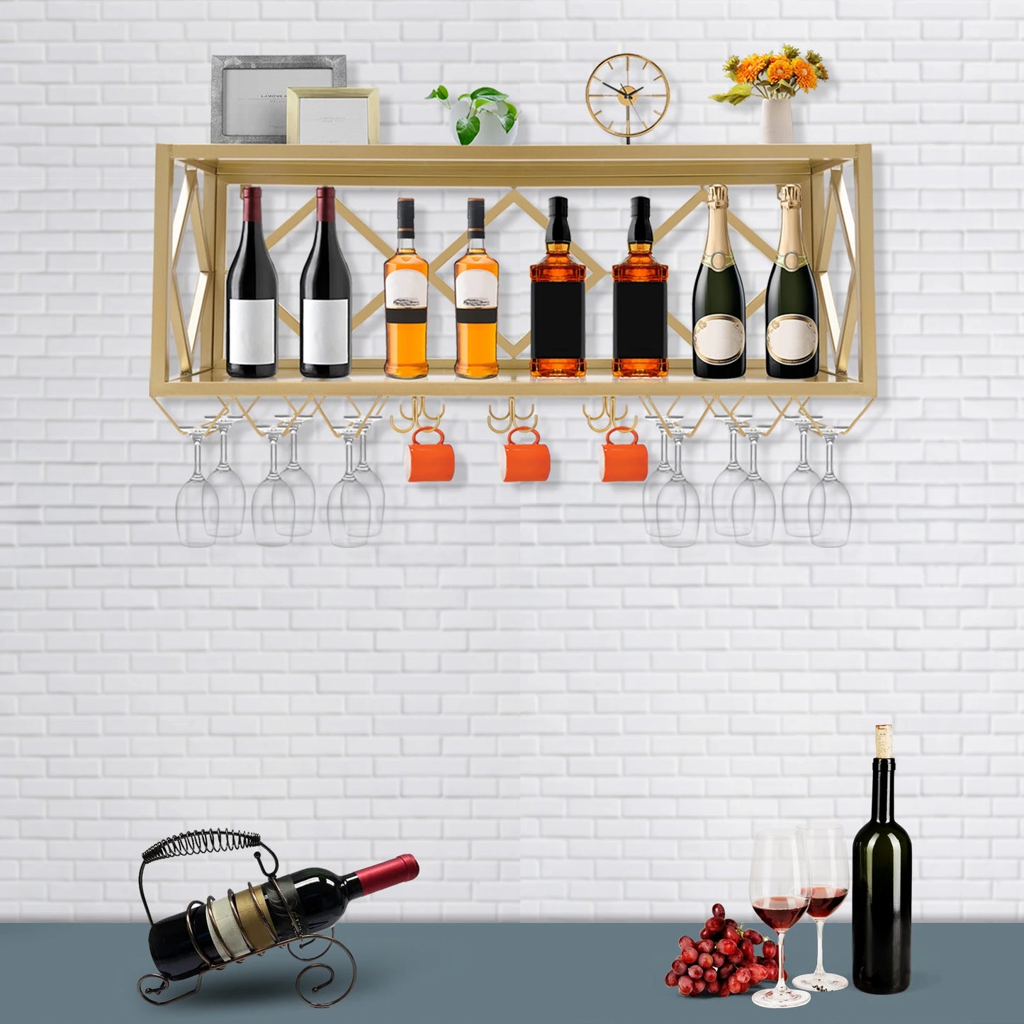 Durable Wall Mounted Wine Rack for Home and Commercial Use