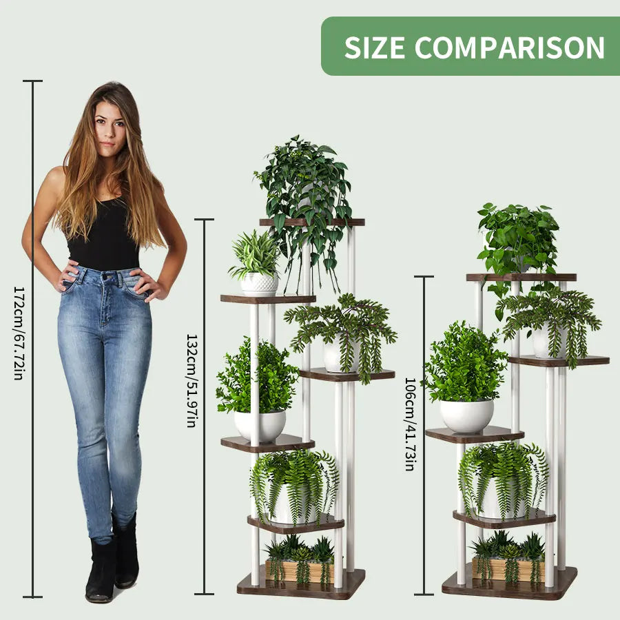 Ljustra Flower Stand Rack Metal Plant Holder Organizer for Home Garden