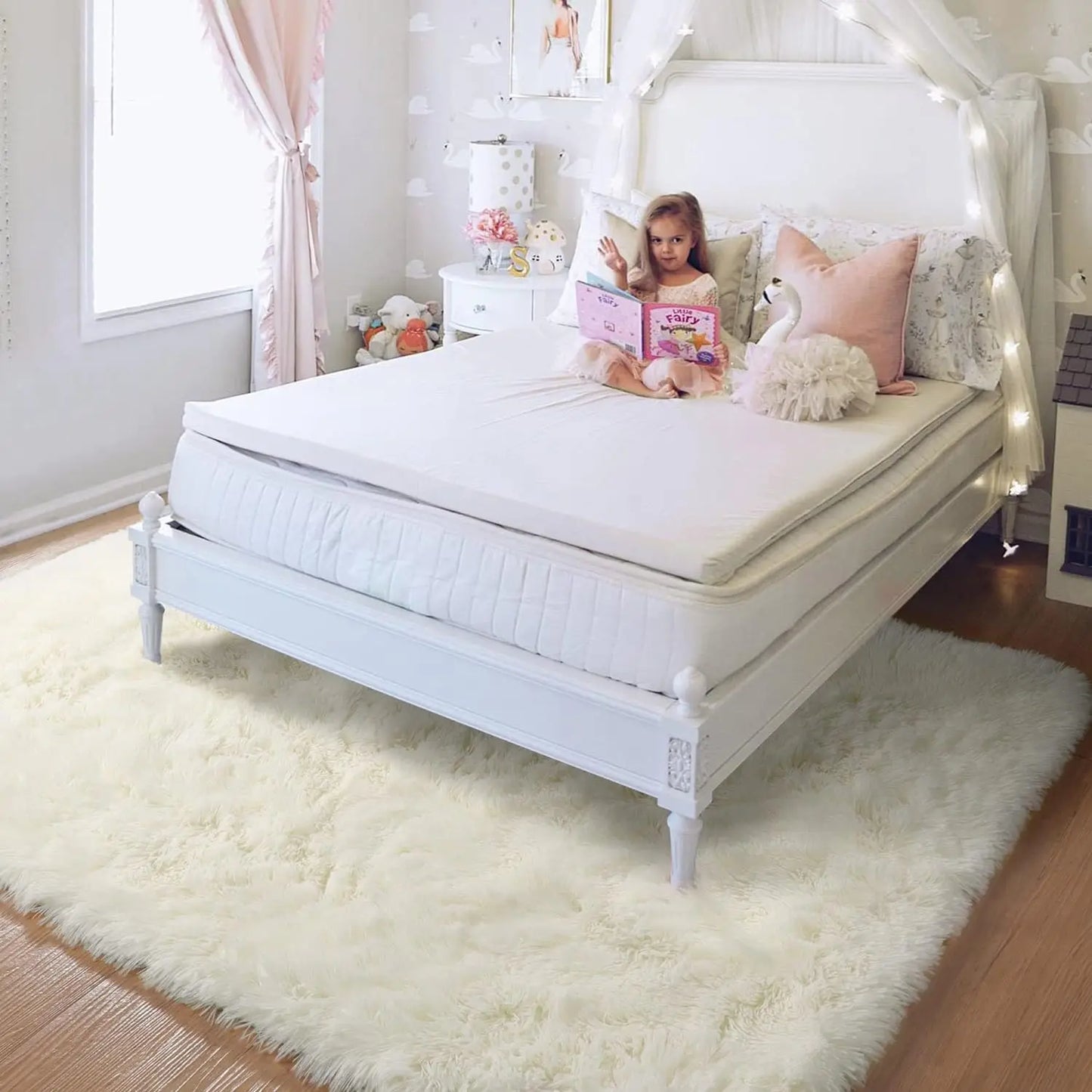 Fluffy Area Rugs for Bedroom Living Room Soft Fuzzy Non Slip Carpet