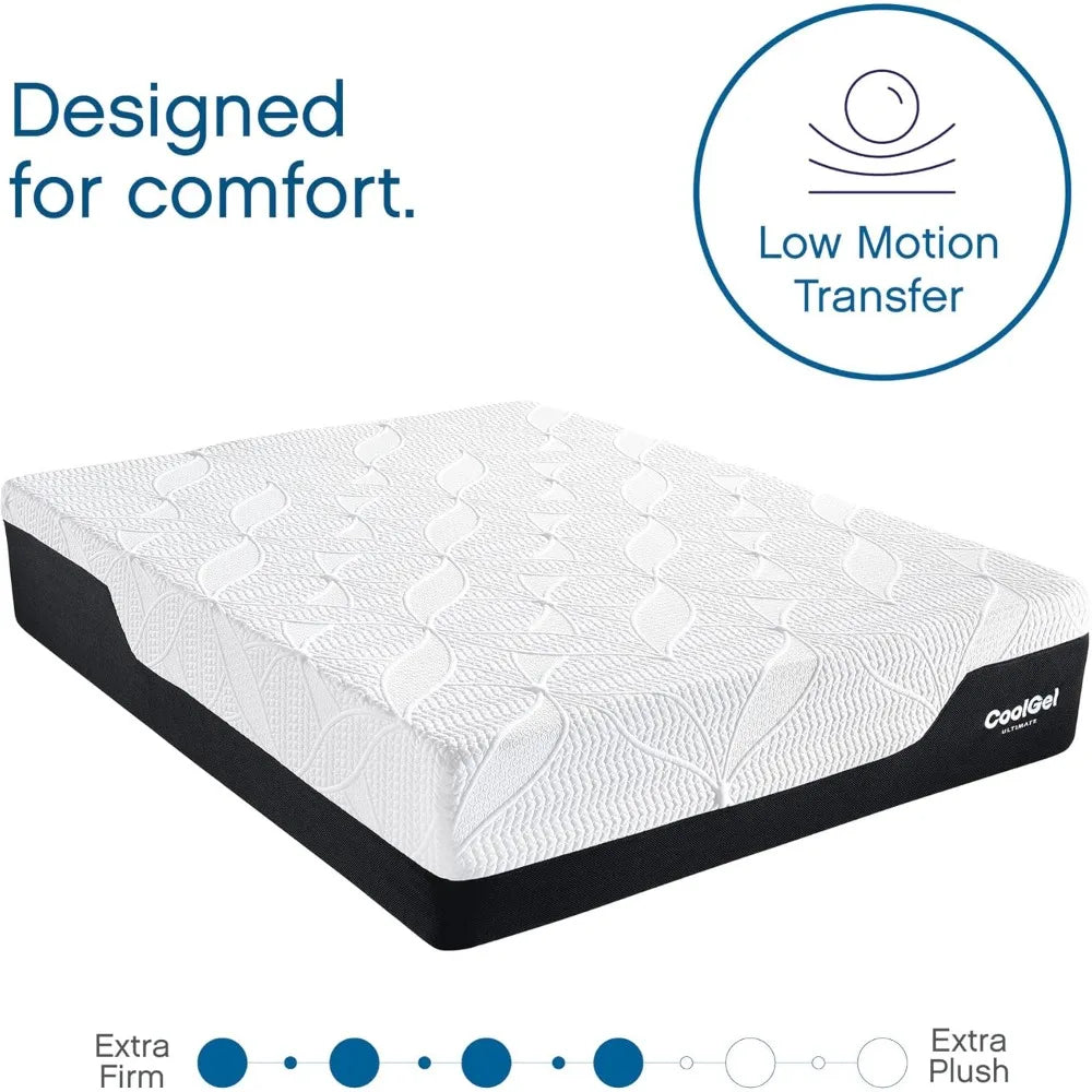 Ljustra Cool Gel 14 Inch Medium Firm Memory Foam Mattress Queen Size