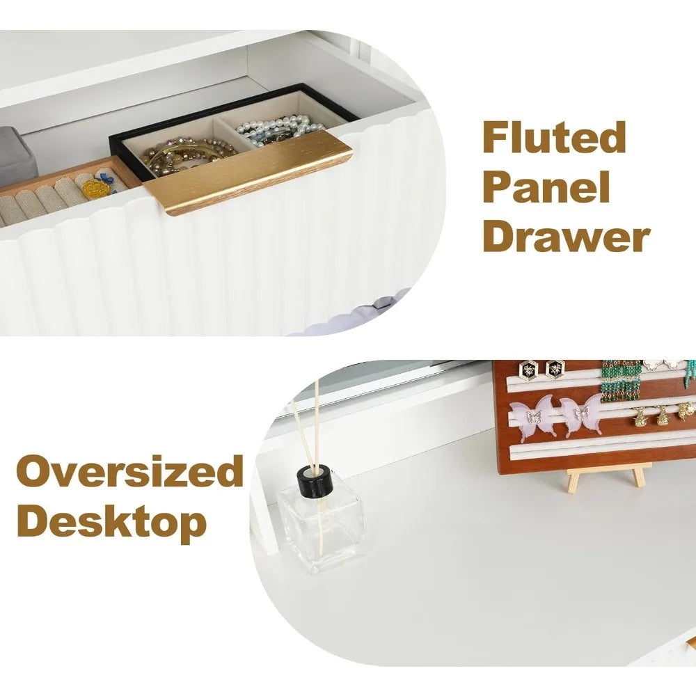 Makeup Vanity Desk with Mirror Modern Minimalist Dressing Table