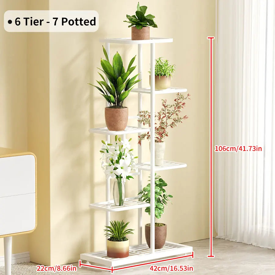 Ljustra Flower Stand Rack Metal Plant Holder Organizer for Home Garden
