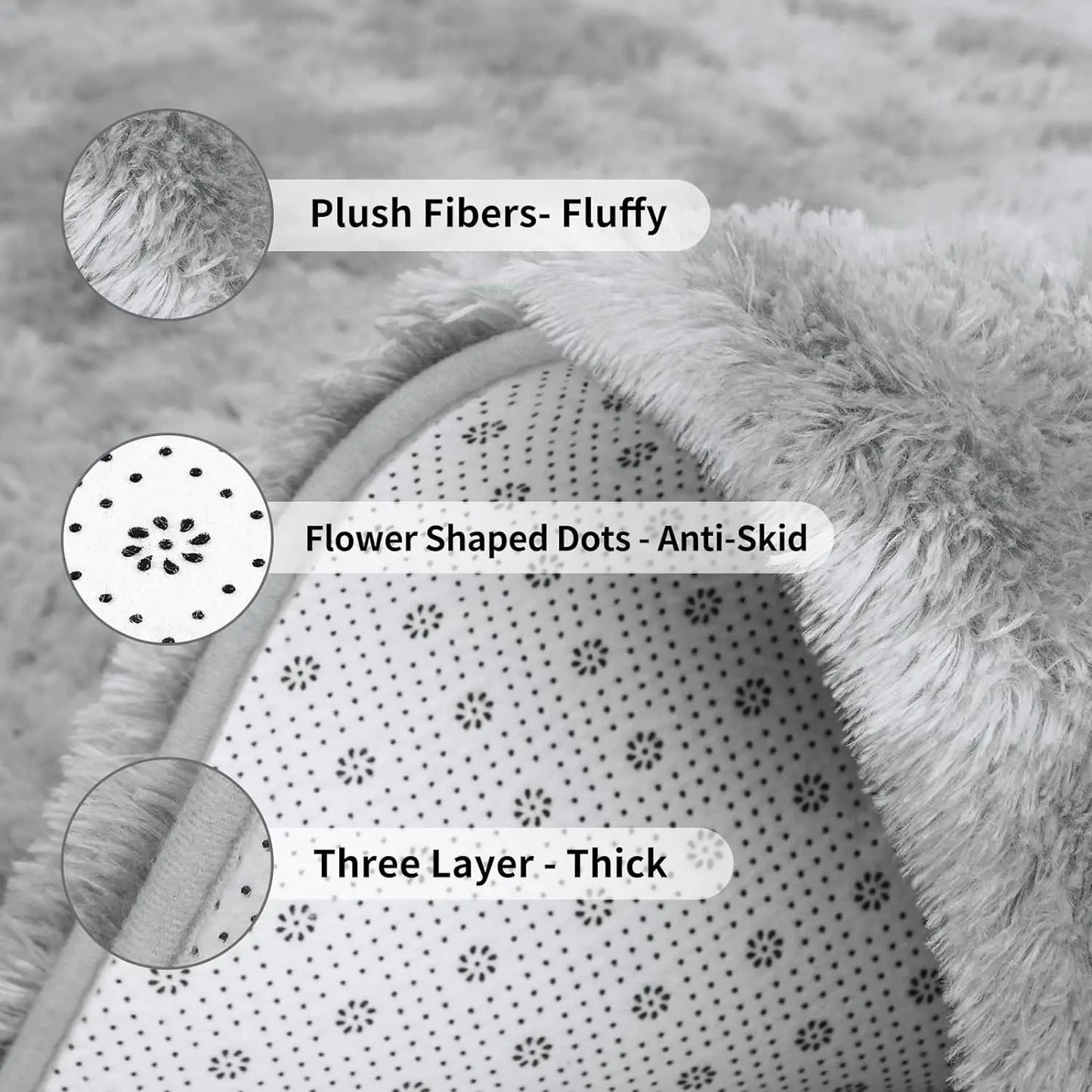 Fluffy Area Rugs for Bedroom Living Room Soft Fuzzy Non Slip Carpet