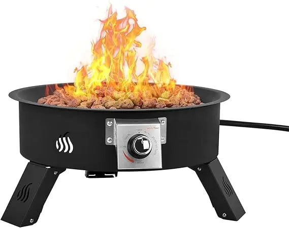 Ljustra Outdoor Propane Fire Pit 19 Inch Portable Smokeless Gas Firebowl
