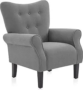 Modern Wingback Accent Chair High Back Floral Upholstered Armchair