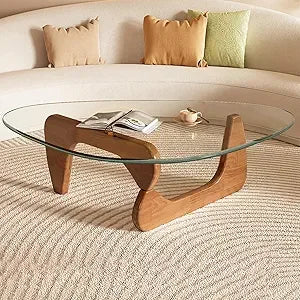 Small Black Glass Coffee Table Mid Century Modern Wood Rustic Design