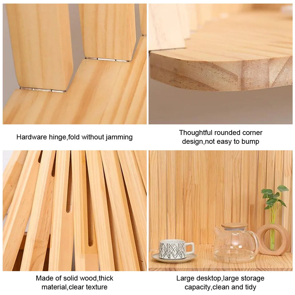 Minimalist Wall Mounted Computer Desk Solid Wood Folding Office Table