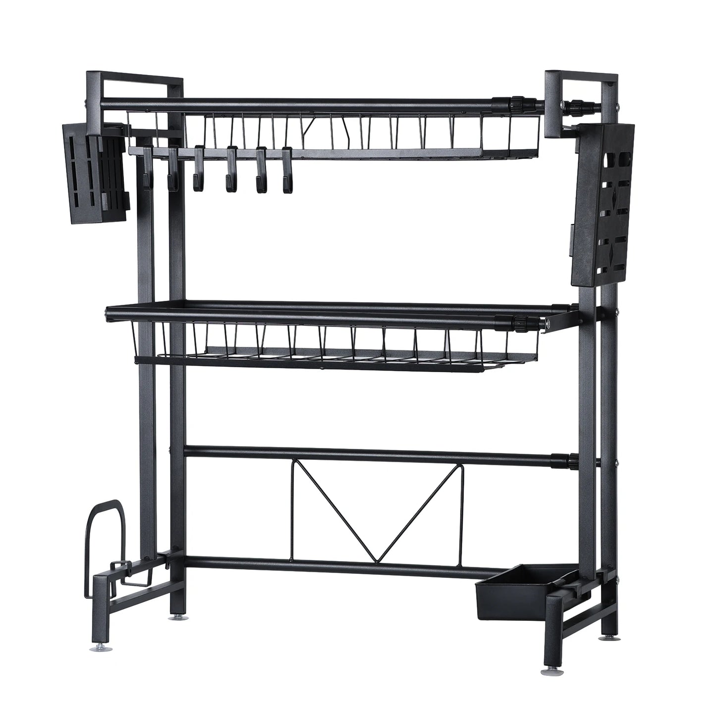 2 Tier Kitchen Storage Shelf Over Sink Adjustable Dish Drying Rack