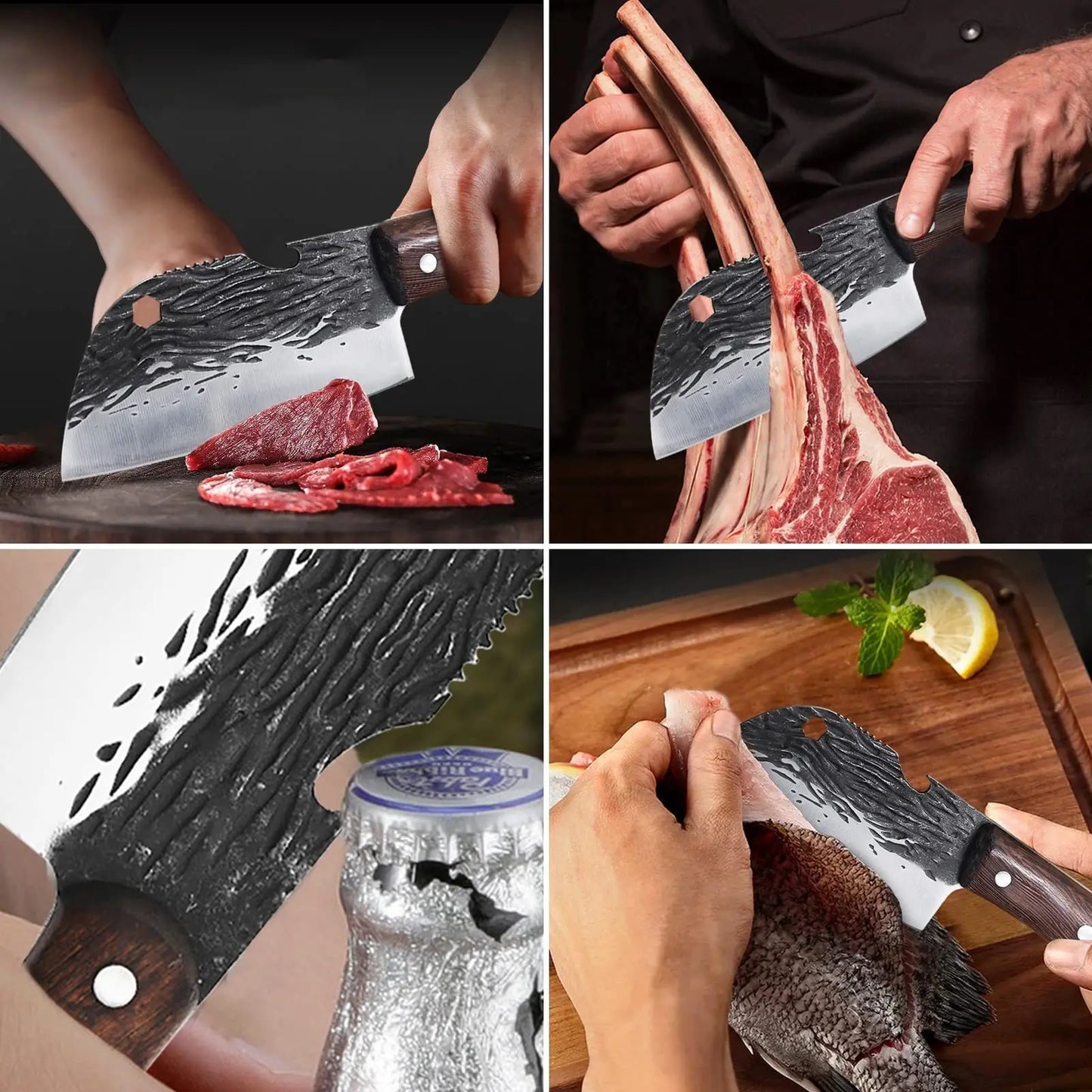 Multipurpose Sharp Stainless Steel Chinese Chef Knife for Cooking