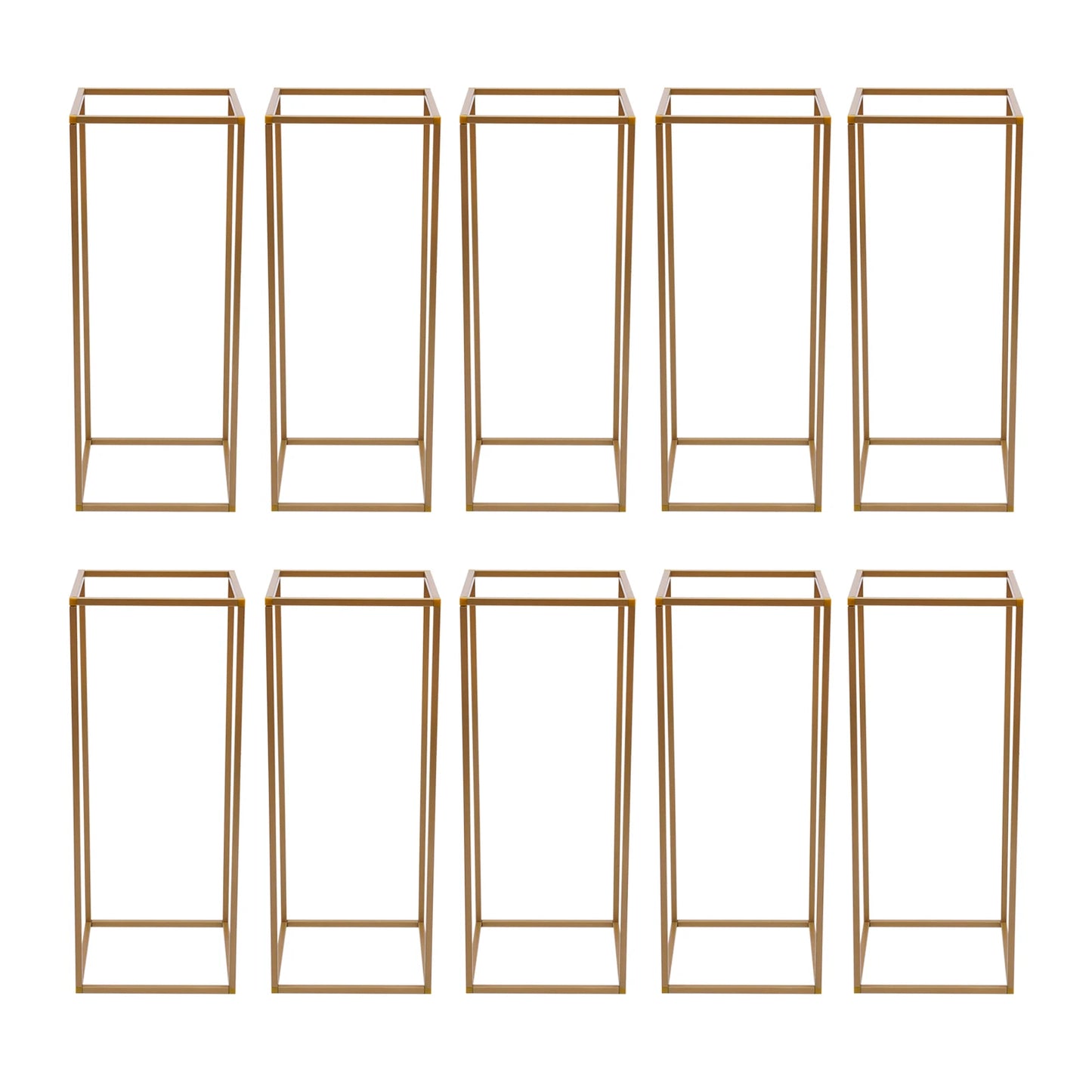 10Pcs Golden Metal Flower Vases Column Stand Wedding Decor