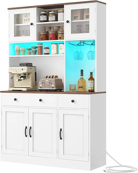 Buffet Cabinet Storage Charging Station Farmhouse Sideboard 72"