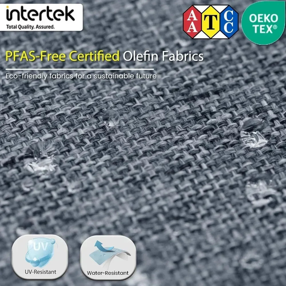 7 Piece Metal Patio Furniture Set Modern Outdoor Sectional Sofa