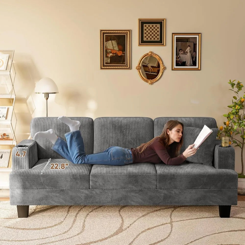 Ljustra 83 Inch Comfy Sofa Couch with USB Type-C Port 3 Seater