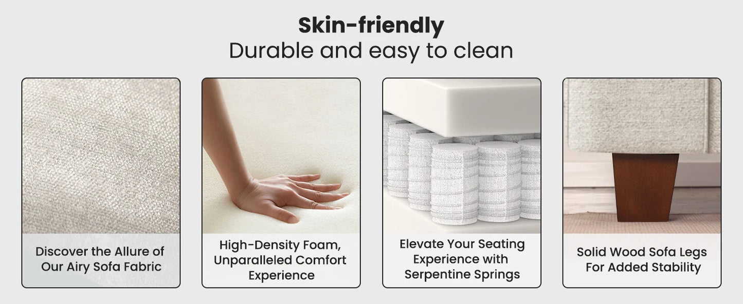 Modern Loveseat Sofa Chenille Recliner Removable Cover Spring Cushions