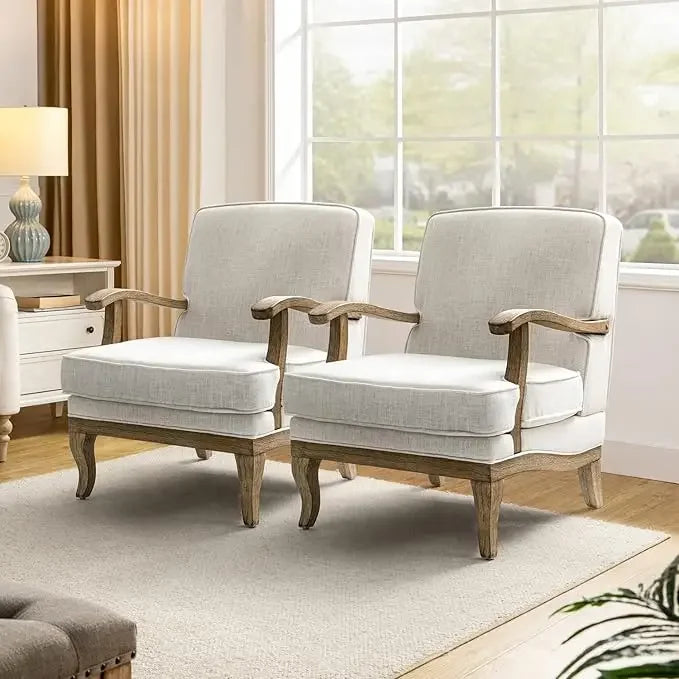 Mid Century Modern Accent Chair Set of 2 Upholstered Lounge Chairs