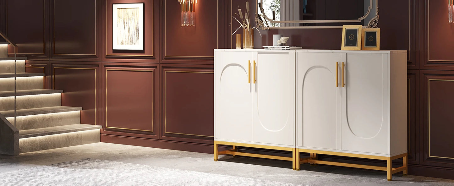 Ljustra Modern Sideboard Buffet Cabinet with 4 Doors Adjustable Shelves