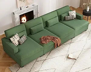 Corduroy Sofa Couch Adjustable Seat Depth 75"–142" Small-XL Couch 4-Seater Love