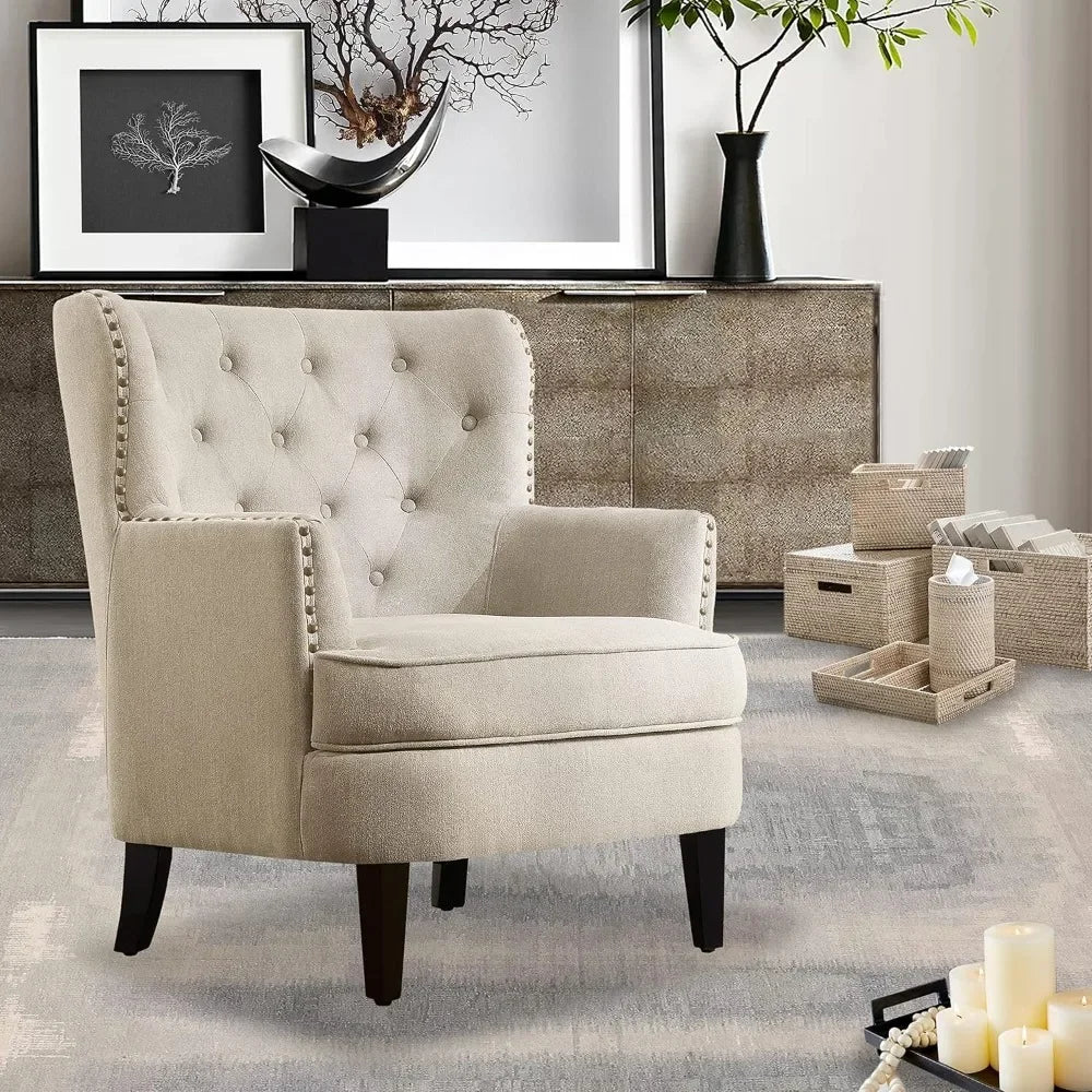Mid-Century Modern Upholstered Lounge Accent Chair Cozy Armchair