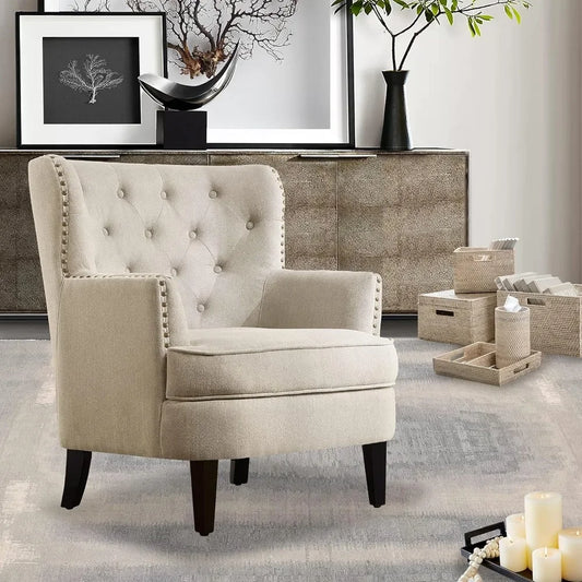 Mid-Century Modern Upholstered Lounge Accent Chair Cozy Armchair