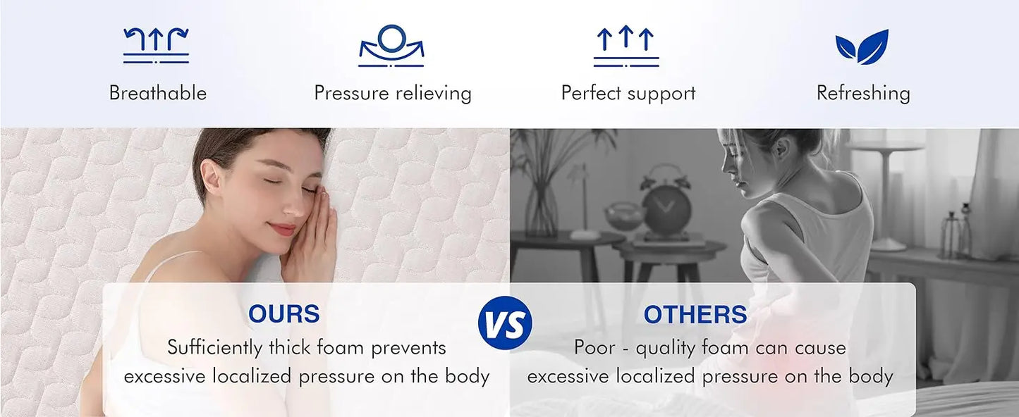 Ljustra 6 Inch Gel Cooling Memory Foam Mattress Medium Firm Support