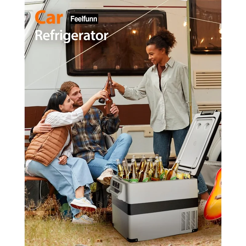Portable 12V Refrigerator 48 Quart Electric Car Cooler for SUV RV Van
